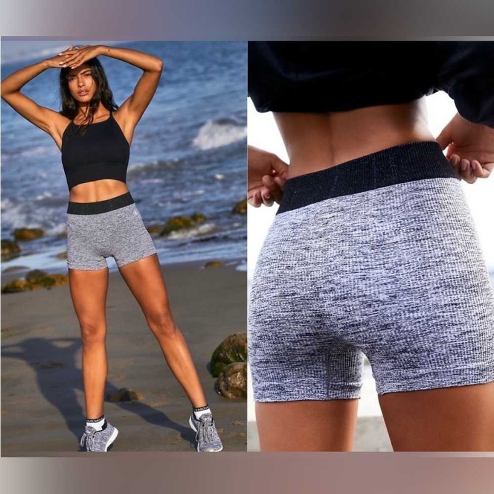 Free People  Prajna Shorts |XS/S Gray Black Yoga Activewear NWOT